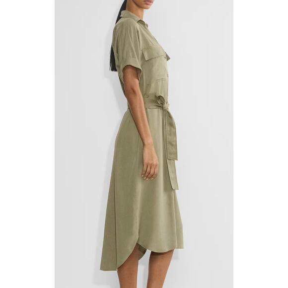 Babaton Aritzia womens Network Dress grunge green utility button down size L - Picture 2 of 9